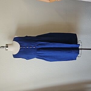 Pine and Smith linen large blue sleeveless dress